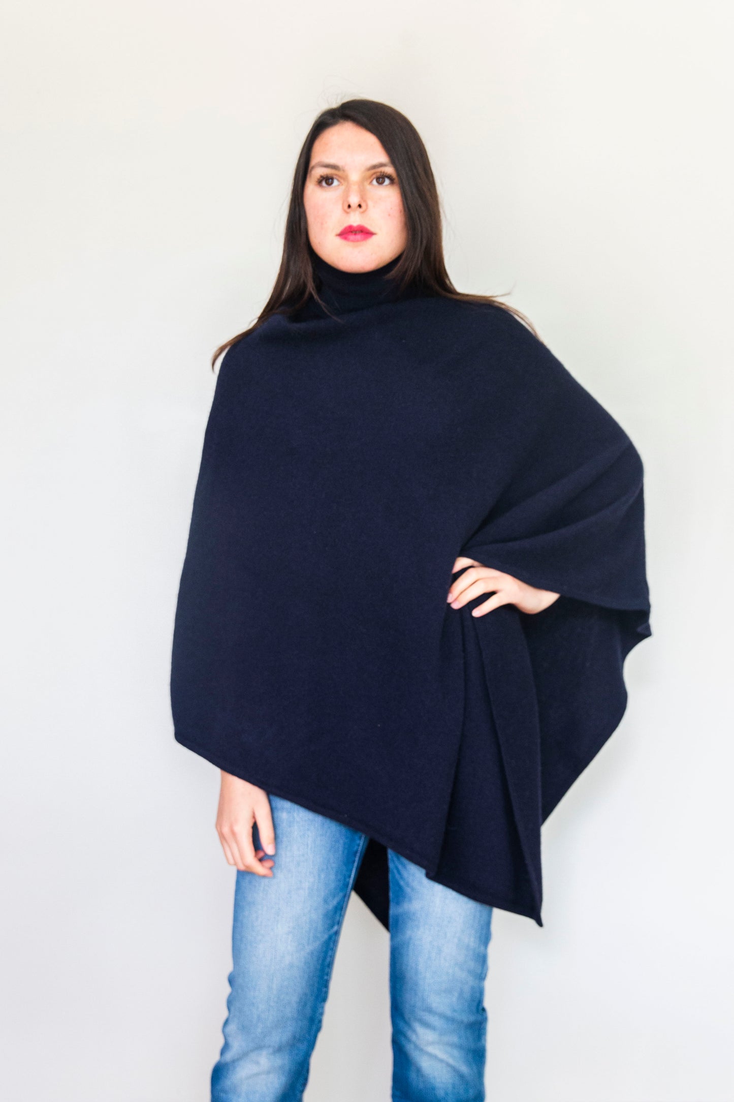 Poncho Nolwenn Bleu marine