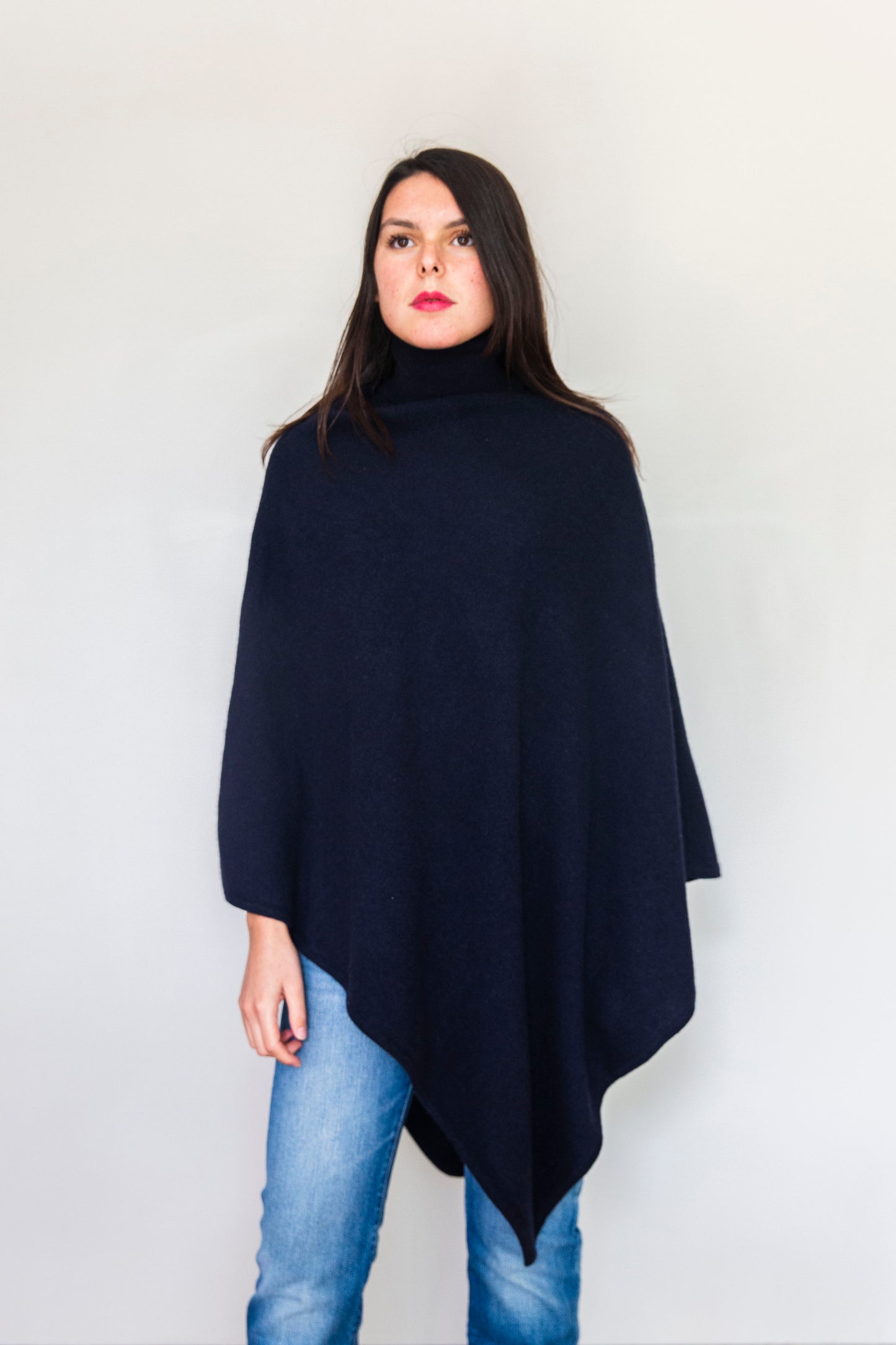 Poncho Nolwenn Bleu marine