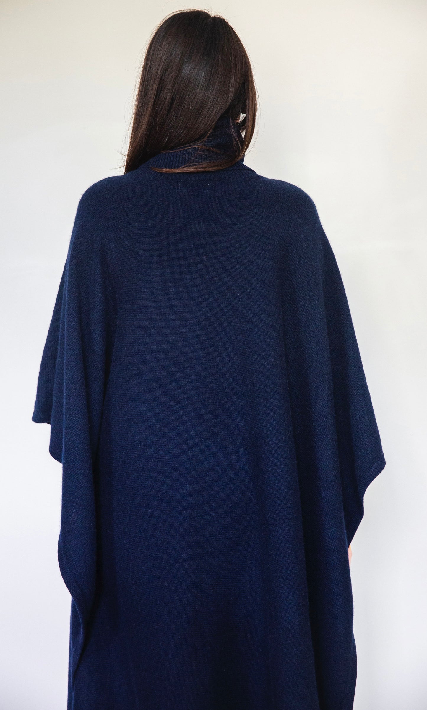 Poncho Julie Long Bleu marine