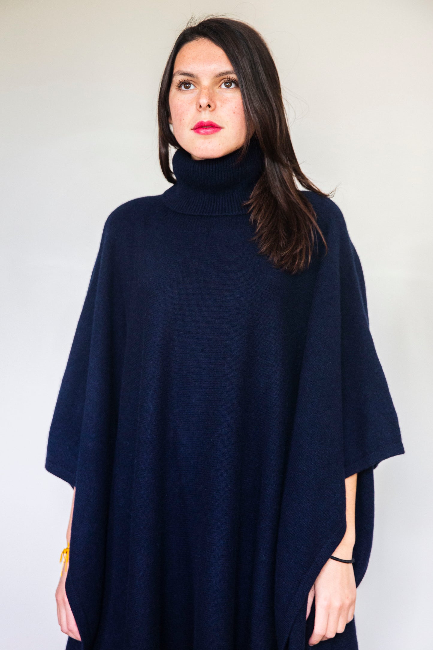 Poncho Julie Long Bleu marine