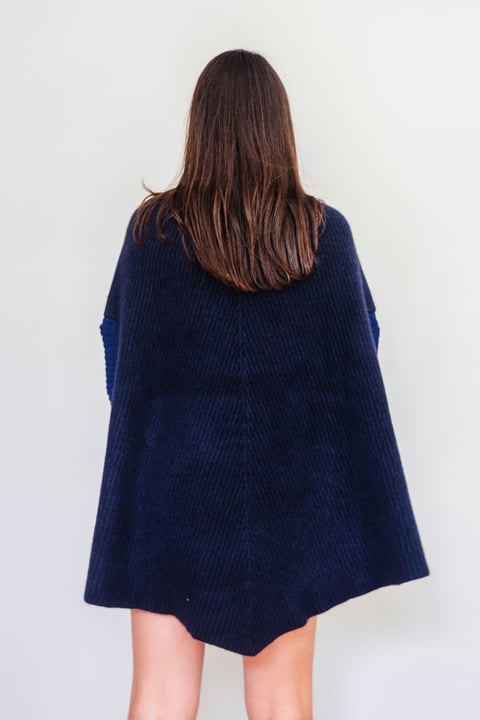 Poncho Adélaide Bleu marine