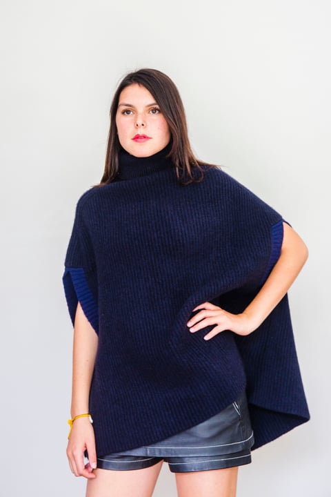 Poncho Adélaide Bleu marine